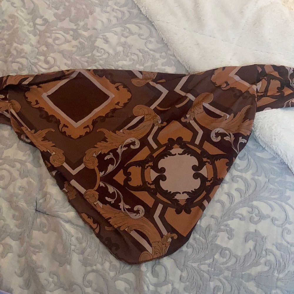 Brown pattern bandana tie top